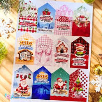 Cartões Tags Comemorativas Natal -5,30x7,50cm - Kaz
