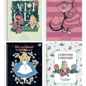 Caderno Universitário 1M CD B/A 80F Alice in Wonderland - Animativa - Valor por Unidade