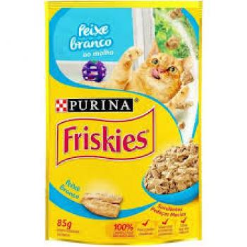 PURINA FRISKIES SACHÊ GATOS ADULTOS PEIXE BRANCO AO MOLHO 85G