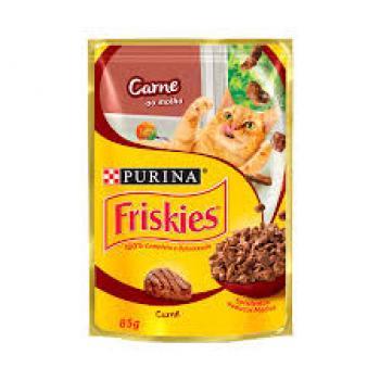 PURINA FRISKIES SACHÊ GATOS ADULTOS CARNE AO MOLHO 85G