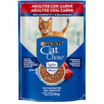 PURINA CAT CHOW SACHÊ GATOS ADULTOS CARNE 85G
