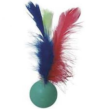 BRINQUEDO PARA GATO BOLA COM PENA