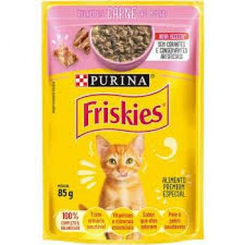 PURINA FRISKIES SACHÊ GATOS FILHOTES CARNE AO MOLHO 85G