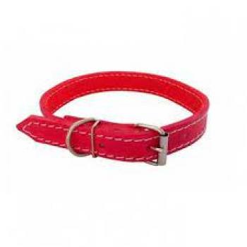 COLEIRA DE COURO FORRADA N4