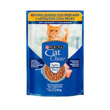 PURINA CAT CHOW SACHÊ GATOS CASTRADOS PEIXE 85G