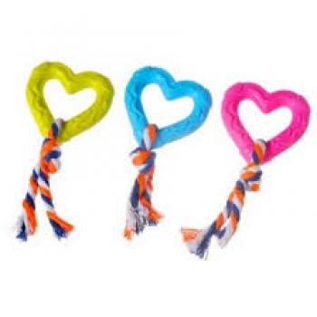 BRINQUEDO BORRACHA CORAÇÃO COM CORDA