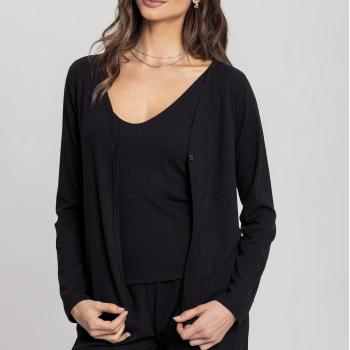 PIJAMA TRIO LONGO  PRETO
