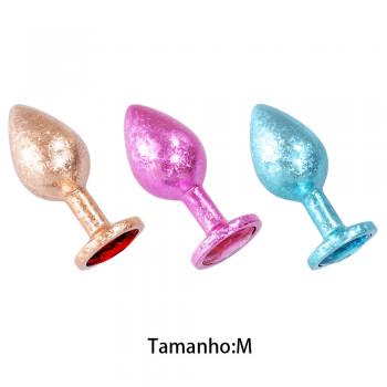 PLUG ANAL DE LUXO COM PEDRA ACRÍLICO USANDO NOVA TECNOLOGIA - M