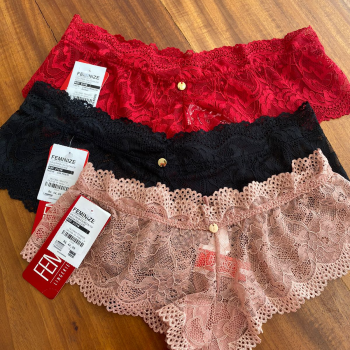 CALCINHA FEMINIZE CALECON EM RENDA