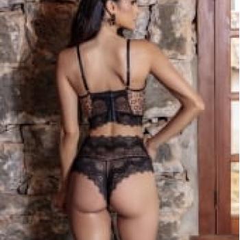 CONJUNTO CROPPED TULE ANIMAL PRINT