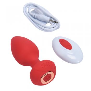 PLUG ANAL EM SILICONE COM 10 MODOS DE VIBRAÇÃO E CONTROLE REMOTO SEM FIO