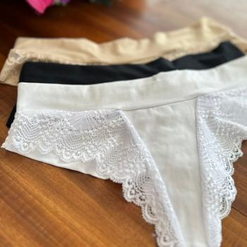 CALCINHA FIO DUPLO TACTEL RENDA
