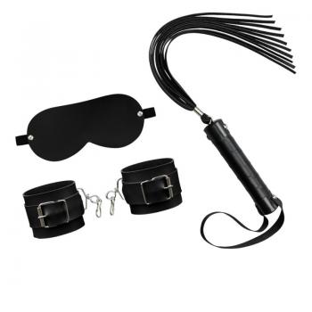 KIT FETICHE 3 EM 1 ALGEMA, VENDA E CHICOTE