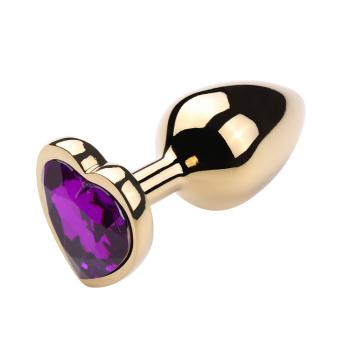 PLUG ANAL DE CORAÇÃO EM AÇO - DOURADO - TAMANHO M