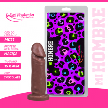 PRÓTESE REALÍSTICA MACIÇA 15 X 4CM - CHOCOLATE