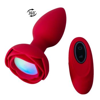 PLUG ANAL SILICONE FLOR 10MODOS VIBRAÇÃO