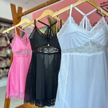 CAMISOLA LIGANETE TULE RENDA C/ DRAPEADO ATRÁS