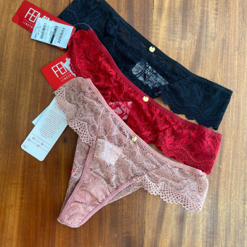 CALCINHA FEMINIZE FIO DUPLO EM RENDA