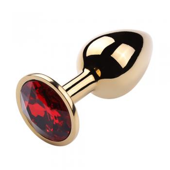 PLUG ANAL DE AÇO  REDONDO DOURADO - TAMANHO M