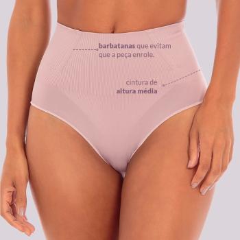 CALCINHA PLIE MODELADORA CINTURA ALTA COM BARBATANA AFINA CINTURA