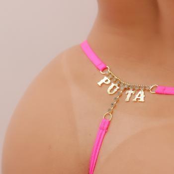 CALCINHA STRASS ROSA NEON