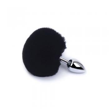 PLUG ANAL EM METAL COM POMPOM