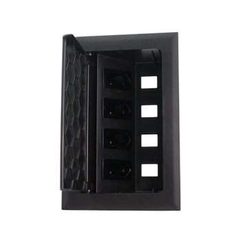 CAIXA DE MESA POP4 4 TOMADAS NBR 20A MONOBLOCO PRETA DUTOTEC