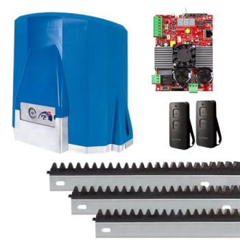 KIT MOTOR P/ PORTAO ELETRONICO DESLIZANTE CJ GRAND KZD TSI PRO 2TX 2BC IND 1500 3M CREMALHEIRA
