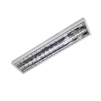 LUMINÁRIA SOBREPOR 2X18/20W 1200MM T8/T5 110/220V ALETADA ALUMÍNIO BRILHANTE 10 ALETAS LUMEPETRO
