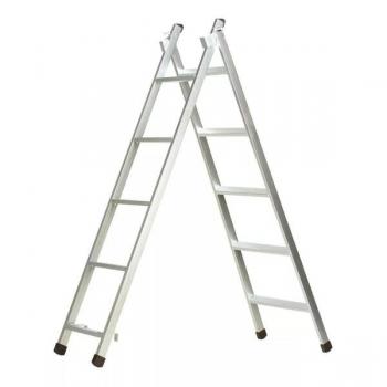 ESCADA DE AÇO GALVANIZADO PROFISSIONAL 3 EM 1 COM 05 DEGRAUS