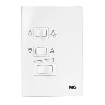 CONJUNTO CONTROLE DE VENTILADOR 3 VELOCIDADES 127V BRANCO SLEEK MARGIRIUS