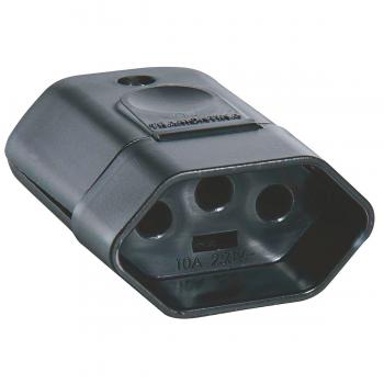 PLUGUE FEMEA 2P+T 10A 250V PRETO TRAMONTINA