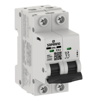 DISJUNTOR BIPOLAR SHB2-GIII-C63 2P 63A SOPRANO