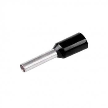 TERMINAL TUBULAR SIMPLES PRETO 1,5MM C8 - E1508 - ELETROKIT