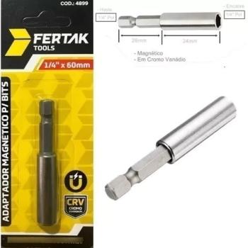 ADAPTADOR MAGNETICO BITS 1/4 POL 60MM FERTAK