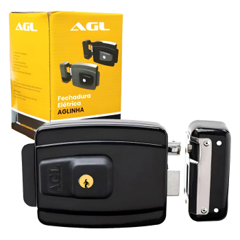 FECHADURA AGL- MINI - 12V PRETA - 42MM A. INT. CH.SIMP. F.CONV. - UNIDADE