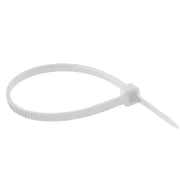 ABRACADEIRA DE NYLON, PLASTICO 6,6, 150X3,6MM, COR BRANCO, (PCTE 100UN) DECORLUX