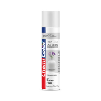 TINTA SPRAY USO GERAL 400ML BRANCO BRILHANTE CHEMI COLOR