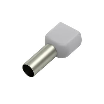 TERMINAL TUBULAR DUPLO 4,0MM CINZA C12 TE4012 ELETROKIT