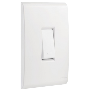 CONJUNTO PLACA 4X2 + 1 INTERRUPTOR SIMPLES VERTICAL EM TERMOPLASTICO 10A/250V LINHA LIZ BRANCO TRAMONTINA