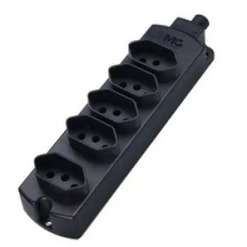 TOMADA MÚLTIPLA P/ EXTENSÃO 5 2P+T 20A PRETO TMU5-320 CB MARGIRIUS