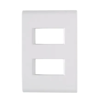 PLACA + SUPORTE 4X2 EM TERMOPLASTICO 2 POSTOS AFASTADOS LINHA LIZ BRANCA TRAMONTINA