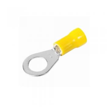 TERMINAL OLHAL, COBRE ESTANHADO, ANEL M4, PRE-ISOL. NYLON, 4 - 6MM2 48A, COR AMARELO DECORLUX