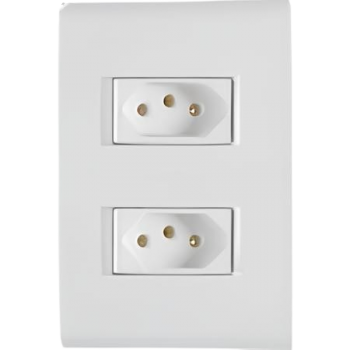 CONJUNTO 4X2 C/ 2 TOMADAS 2P+T 20A/250V LINHA LIZ BRANCO TRAMONTINA
