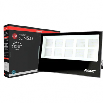 REFLETOR LED SLIM 500W 6500K BRANCO FRIO BIVOLT 37.500 LM AVANT