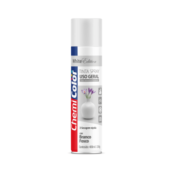 TINTA SPRAY USO GERAL 400ML BRANCO FOSCO CHEMI COLOR