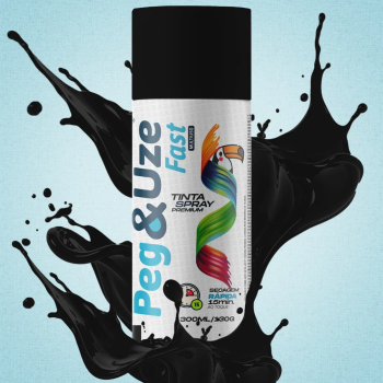 TINTA SPRAY PEGUZE PRETO FOSCO USO GERAL 300ML - REF 6383