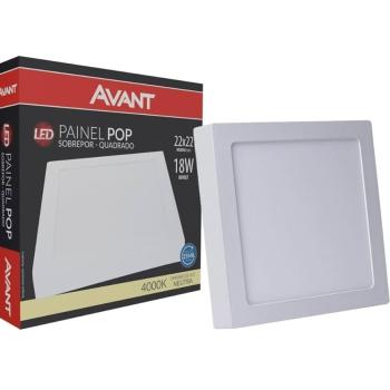 PAINEL PLAFON LED SOBREPOR QUADRADO 21X21 18W 4000K BIVOLT AVANT