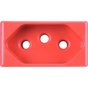 TOMADA 2P+T 20A 250V TERMOPLÁSTICO SISTEMA MODULAR VERMELHA TRAMONTINA