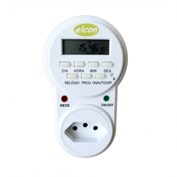 TIMER DIGITAL INTERRUPTOR HORÁRIO BIVOLT TE-30 3 PINOS + 3 PLUGUES ELCON